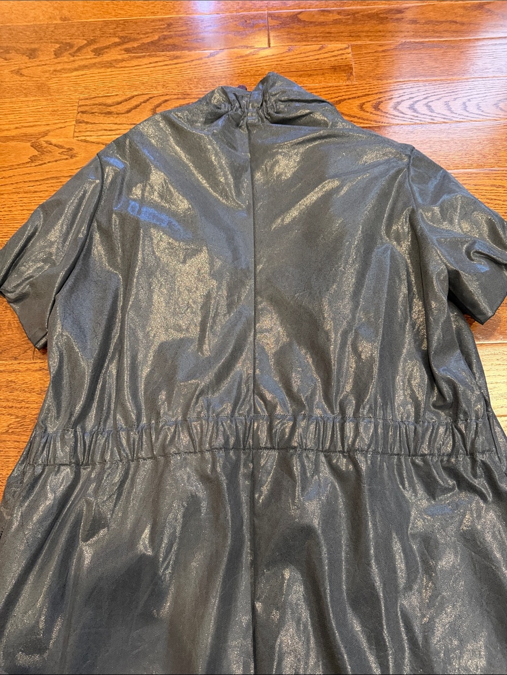 Marni Metallic Short-Sleeve Trench Coat in Shimmering Gray - Picture 3 of 14